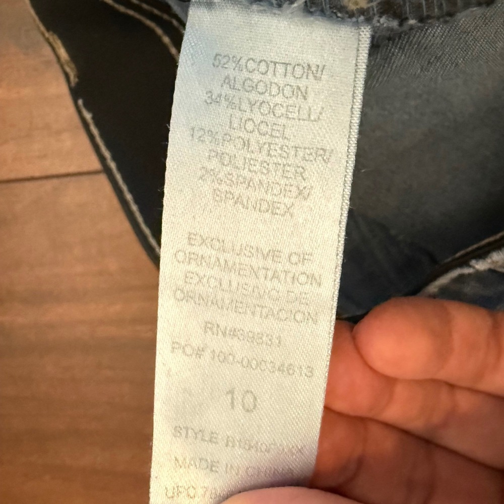 Democracy Ab Solution Ankle Jeans Medium Wash Distressed Frayed Hem Size 10 - Picture 5 of 8